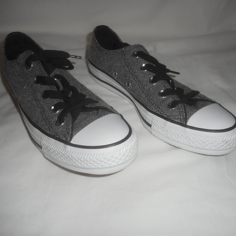 Converse Gray Tweed Double Tongue Shoes Size 6 Gem